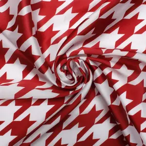Red White Houndstooth Square Sorority Scarf
