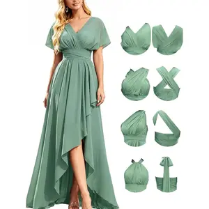 Women Infinity Bridesmaid Dresses Convertible Multi-Way Twist Wrap Dress for Choir Wedding Guest Prom Evening Gown