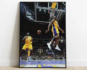 Kobe Bryant Shaquille O'Neal Print Poster, Product without frame Decor Gift