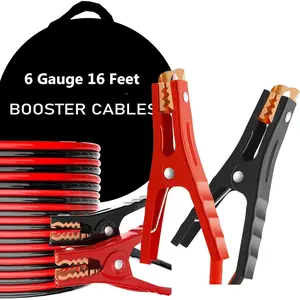 6 Gauge-16   Jumper Cables with Heavy-Duty  Clamps - Reliable and Durable   Booster Cables for Quick and Safe Jump Starts,Ideal for ,SUVs, and
