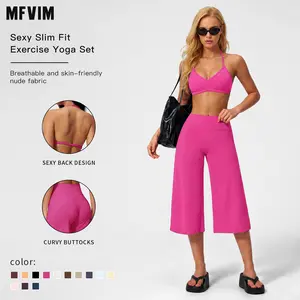 MFVIM Women’s Yoga Set – Premium Feel, High-Waist Compression Quick-Dry Yoga Shorts, Shock-Absorbing Push-Up Sports Bra Two-Piece Set