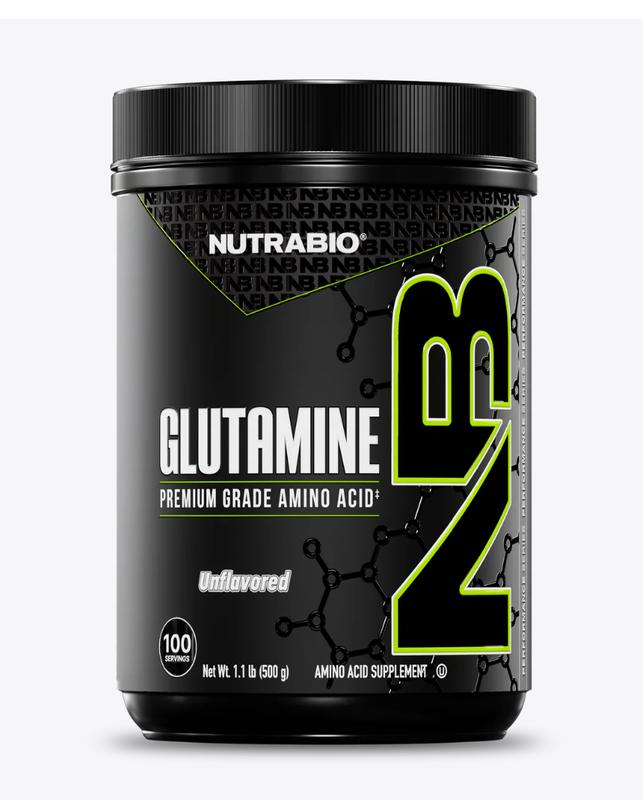 NutraBio Glutamine - 100% Pure L-Glutamine Amino Acid Supplement, Natural Vegetable Fermentation, Vegan Non-GMO, USA Made, Optimum Health & Diet
