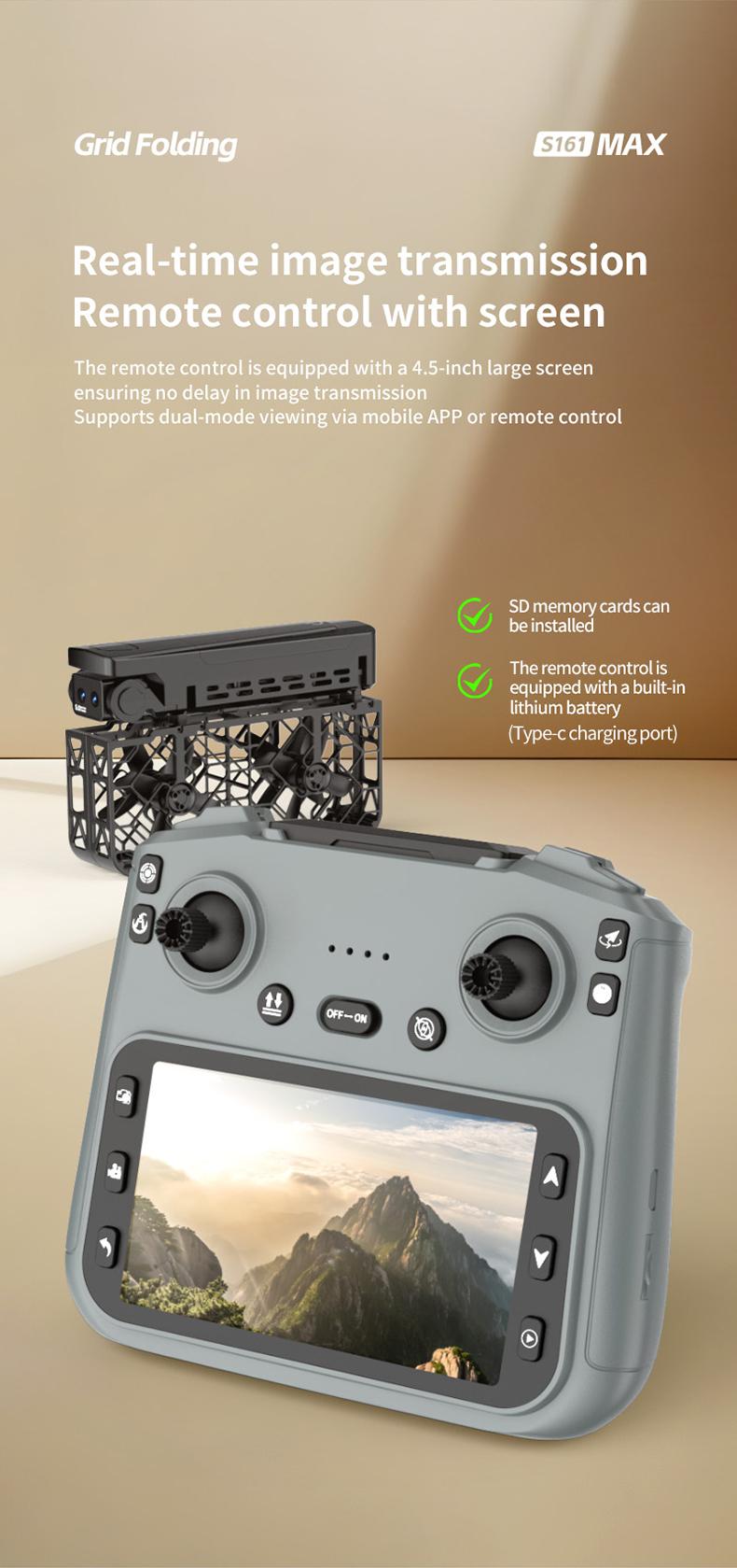 Folding Selfie Drone with HD Camera Gesture Control & Auto Follow Me Quadcopter for Adults Gesture Control, Waypoint Flight, Stunt Mode, 360° Protection, One-Key Operation foldable optical flow positioning obstacle avoidance