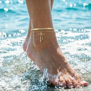 Ankle Bracelets for Women Waterproof Ankle Bracelet Adjustable Gold Anklets for Women Non Tarnish Simple Thin Chain Anklet Female Foot Summer Beach Anklets