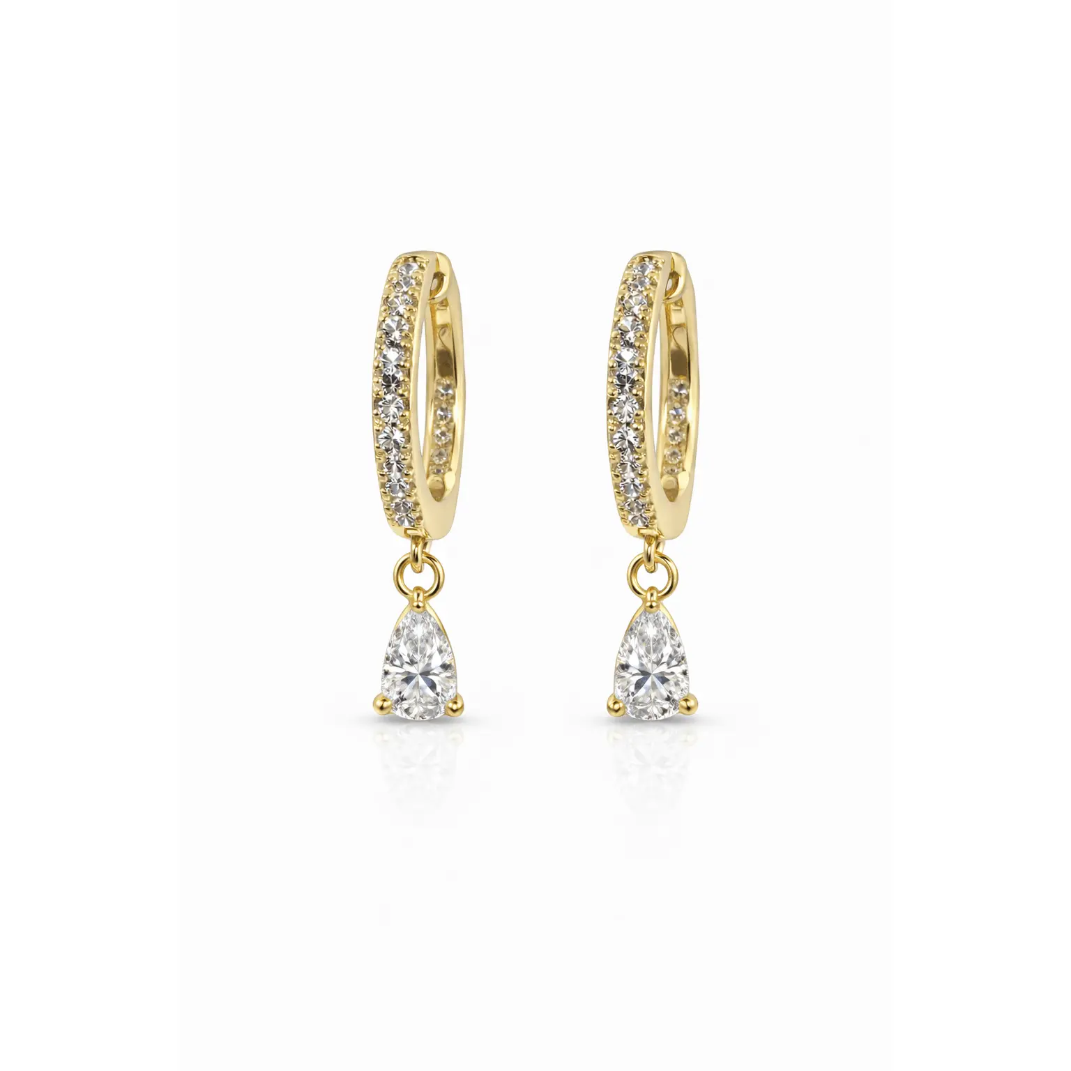 Diamond Pear Pave Huggies