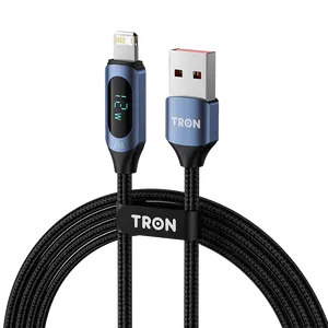 USB-A to Lightning Braided Cable 2.4A | Digital Display | Fast Charging | 5FT