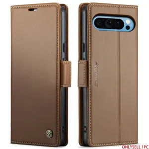 Anti-Drop Protective Leather Phone Case with Card Slot and Stand, Oil-Proof Flip Cover for Google Pixel 10 Pro/9 Pro/8a/7a, Stylish Protection