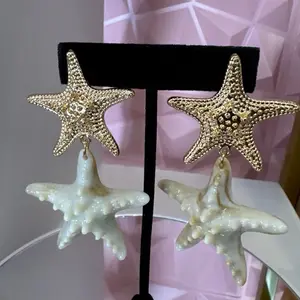 Large Caribbean Style Sea Star Earrings