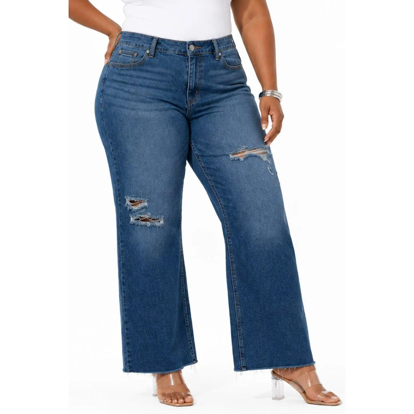 Dark Denim Distressed Jean by Studio EY