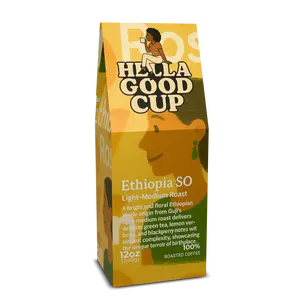 Hella Good Cup Ethiopia SO Light-Medium Roast Single Origin Coffee from Guji's High-Altitude Farms with Green Tea Lemon Verbena & Blackberry Notes 12 oz - Beverage