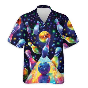 Bowling Hawaiian Shirt For Men Women, Summer Beach Aloha Short Shirt, Banana Gifts, Tropical Fruit Shirt