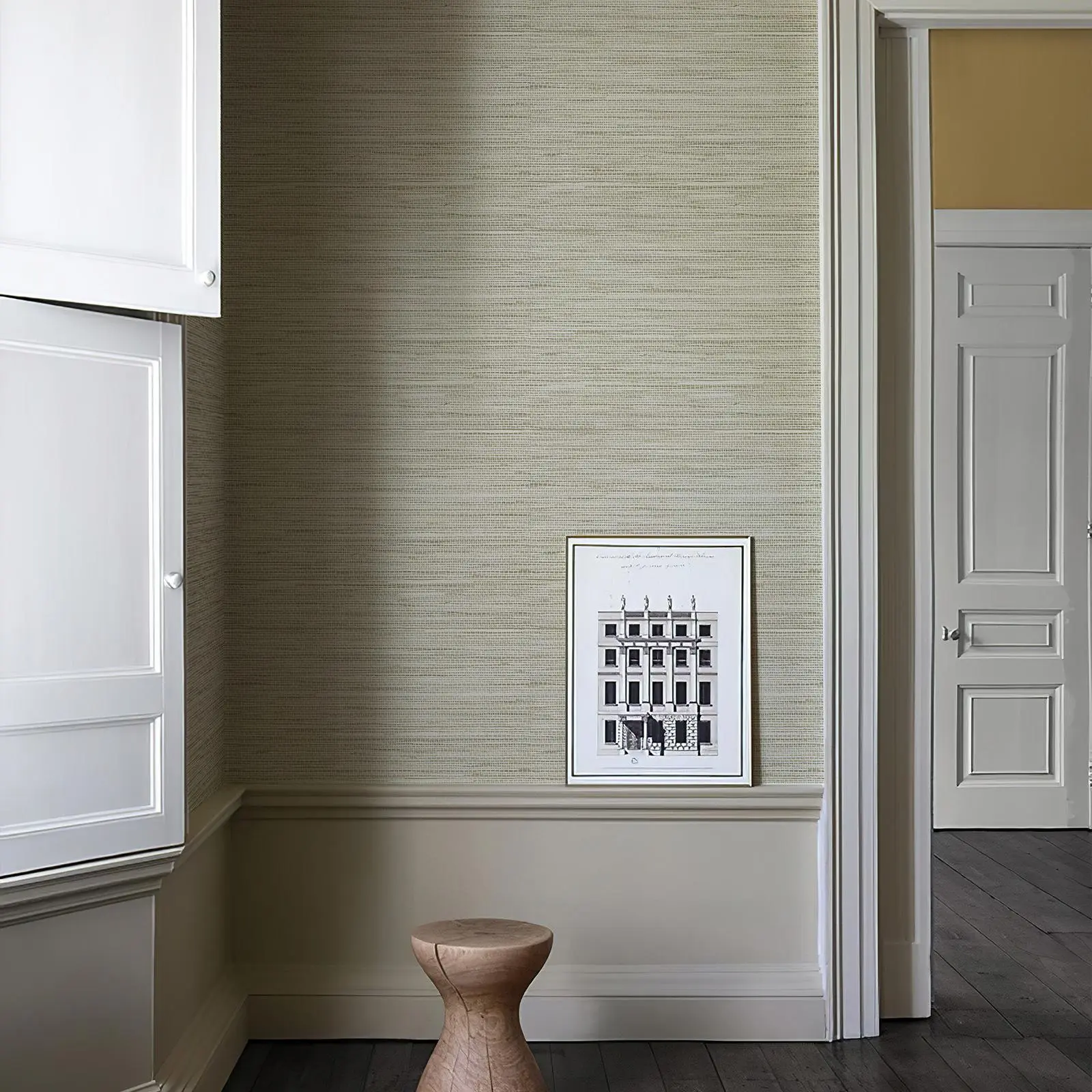 JIFFDIFF Grasscloth Peel and Stick Wallpaper 17.3" x 120" Renter Friendly, Cream Textured Grassweave Wallpaper Self Adhesive Removable for Bathroom Bedroom