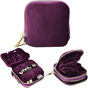 Travel  Case,Portable  Organizer Pouch with Soft ,13-Pocket for Necklaces, Bracelets, Earrings & Rings,Mini  Bag with Smooth Double Metal Zipper,Gifts for Women,