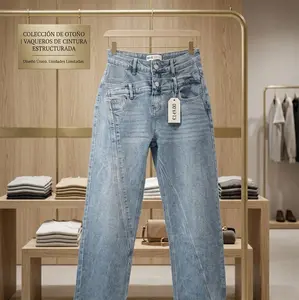 Catch Me Wide-Leg High Rise Light Blue Denim Jeans with Pockets for Women