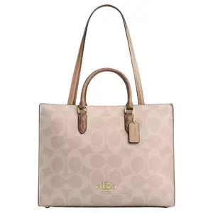 COACH Maggie 36 Logo-Print Coated Canvas Tote Bag in Sand for Women