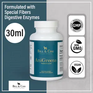 Bill and Coo | Anigreens Superfood Supplement 30ml, Daily Pet Wellness Formula, Natural Greens for Detox & Immune Support – Energizing, Cleansing, Nourishing, Revitalizing, Vet-Approved