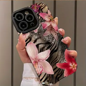 Vintage Floral Flower Zebra Leopard Pattern Design Shockproof Protective Ultra-Thin Phone Case Cover Protector for iPhone 16/15/14/13/12/11 Plus Pro Max, Dust-Proof and Beautiful Gift for Girlfriend Boyfriend Friend, Accessories