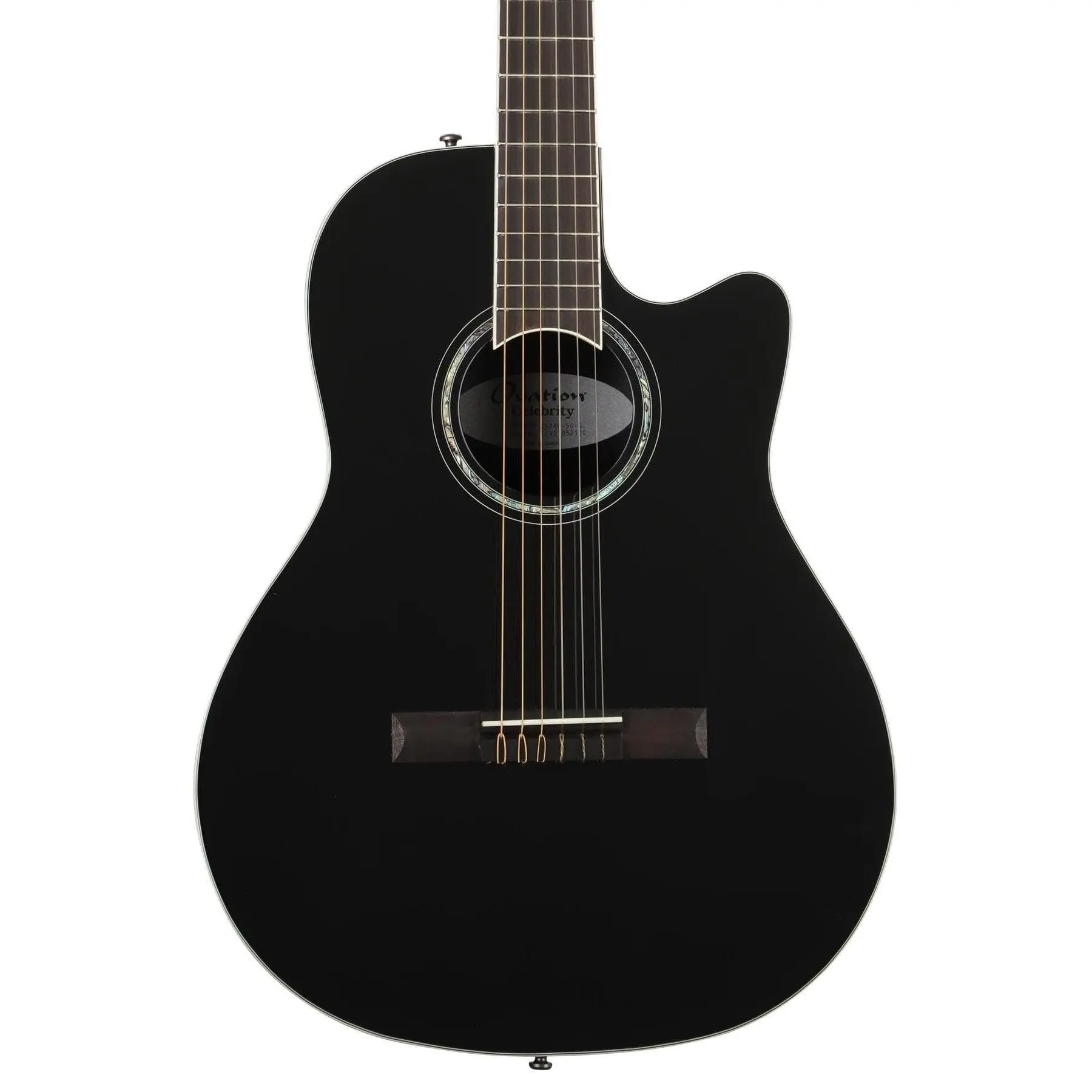 Ovation Celebrity Standard Mid-depth Classical Acoustic-electric Guitar - Black (CS24C-5G-G)