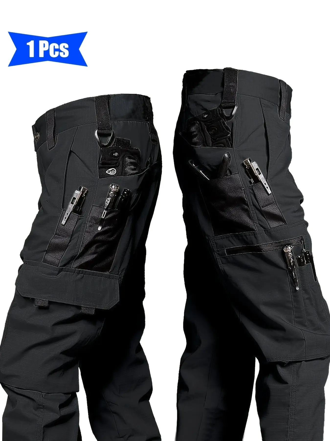 Men's Tactical Work Trousers Spring/Autumn Casual Bottoms Sports Trousers Multiple Pockets Abrasion-Resistant & Scratch-Proof Regular Fit Suitable for Hiking, Training, Casual Outings Casual Work Pants, Casual Outdoor Trouser