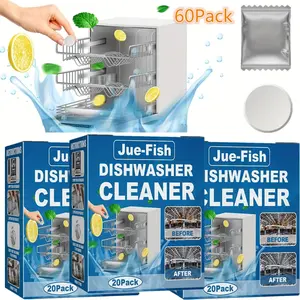 Dishwasher Cleaning Tablet, 20/40/60 Packs Highly Efficient Dishwasher Cleaner, Household Kitchen Tableware Care Supplies