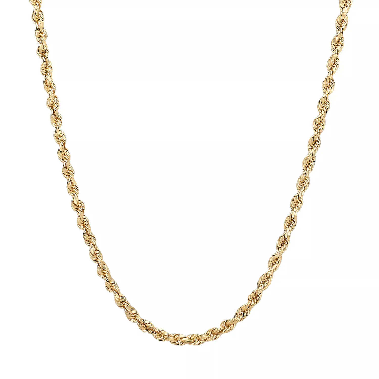 3mm Rope Chain Necklace for Men and Women(Unisex) Stainless Steel 18K Gold Plated Rope Necklace, Mens Chains for Boys and Girls