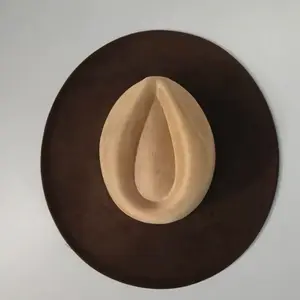 Two Toned Vegan Suede Hat Blank, Hat for Burning, Hat Pyrography, Fedora Hat, Wide Brim Hat, Hat for Engraving