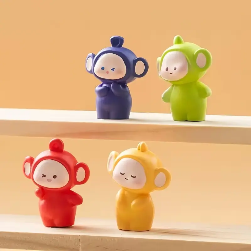 Four Cute Small Statues, Cute Cartoon Figurine, Perfect for Table Decor, Bedroom Decoration, Living Room Ornament, Adorable Home Accessories, Decorative Statues