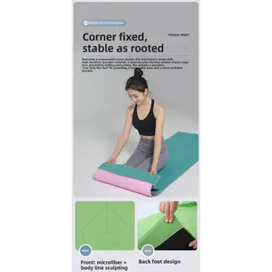 Non-Slip Yoga Towel with Alignment Lines | Quick-Dry Microfiber Towel, Sweat-Absorbent for Hot Yoga & Studio Practice
