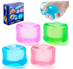 4 Pack Stress Cube, 2" High Density Cube Fidget Toy, StressRelief with Slow Rising Sensory Squishy Toys for Kids Adults,Birthday Gifts, Party Favors, Classroom Prizes for Boys Girls, Butter Stick Squishy