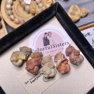 Natural Alashan agate small dragon baby DIY charms