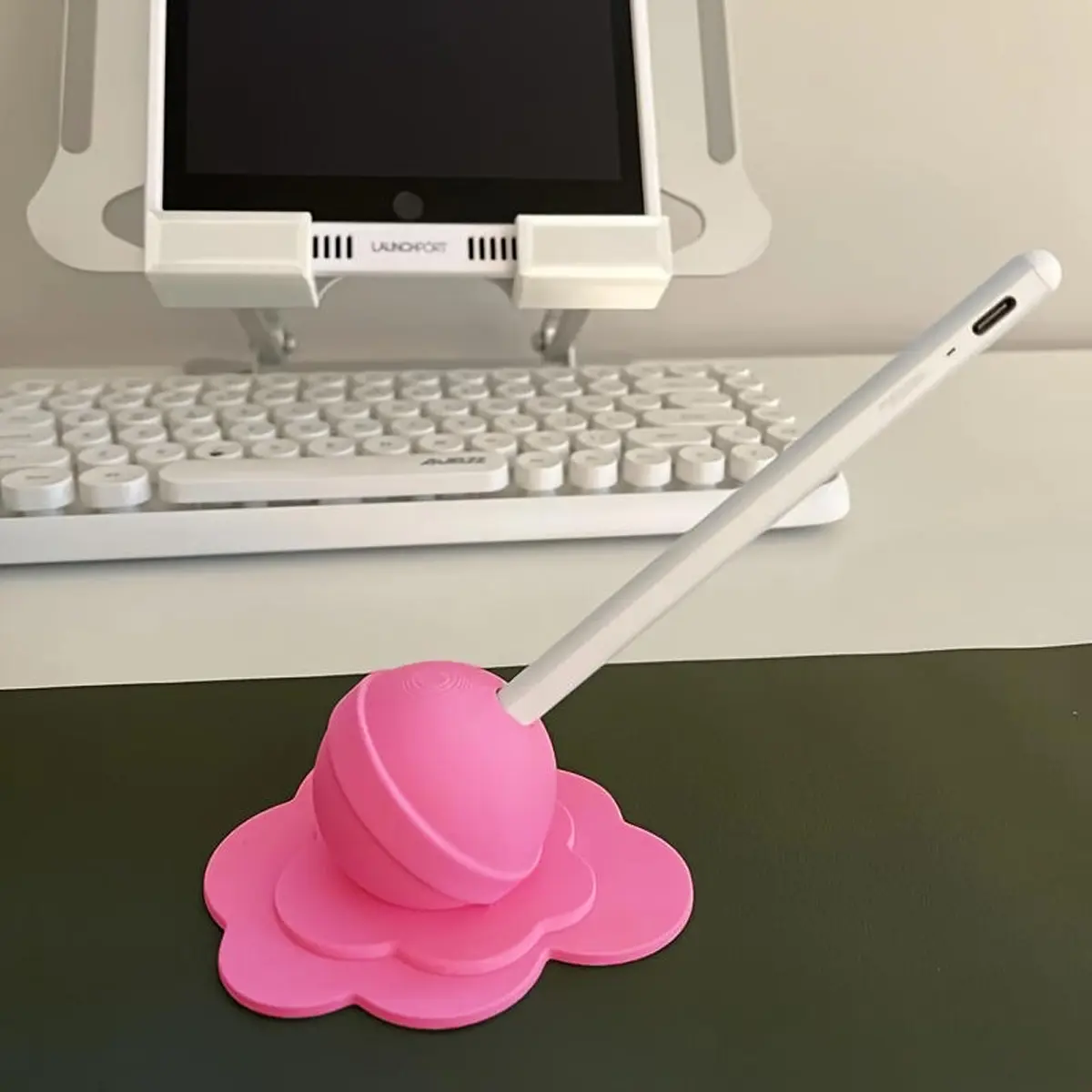 Creative Melting Lollipop Tablet Pen Holder, Touchscreen Pen Stand, Desktop Organizer, Office Desk Accessories, Cute Desk Accessory Gift, Fun Desk Supplies, No Wooden Material, Penholder