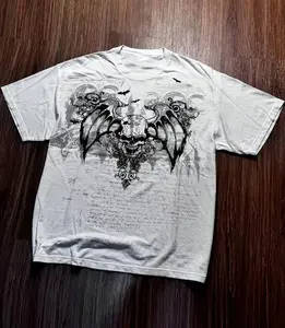 Youth and Adult Gothic Winged Skull Graphic Tee Grunge Aesthetic Streetwear Viral Lifestyle New Gen Essential Future-Core Edgy Casual Top