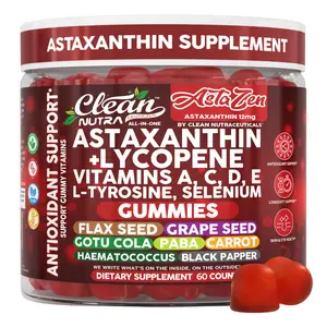 Clean Nutra Astaxanthin, Lycopene, Vitamins A, C, D, E, L-Tyrosine, Selenium, Beta Carotene & More for Antioxidant Support Gummies – Asta Zen