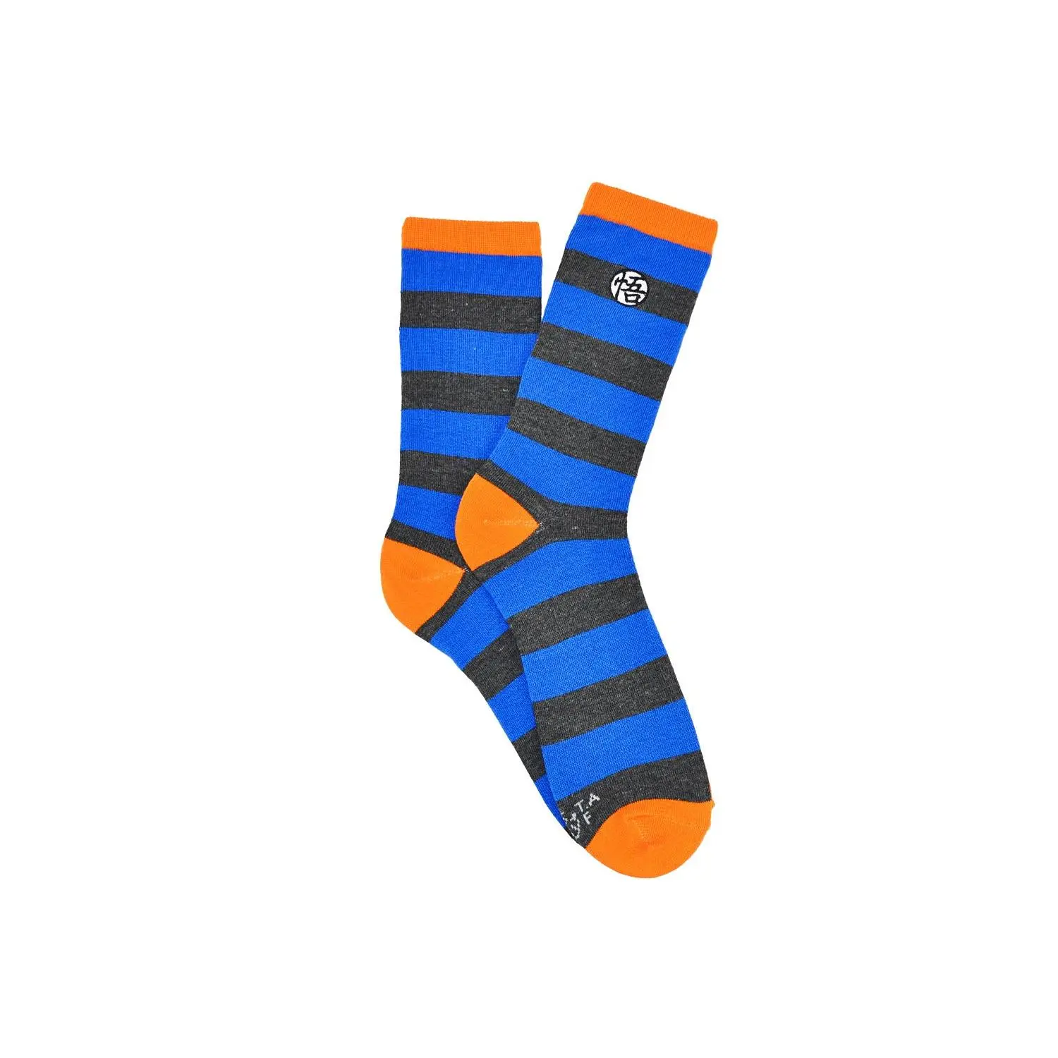 Women's Embroidered Crew Socks - Anime Cartoon Character Kame Symbol Detail, Rugby Stripe Pattern, Casual Sport & Office Wear, Embroidery, Rugby Stripes, Athletic, Striped, Anime Detail, Dragon, Fans Of Anime