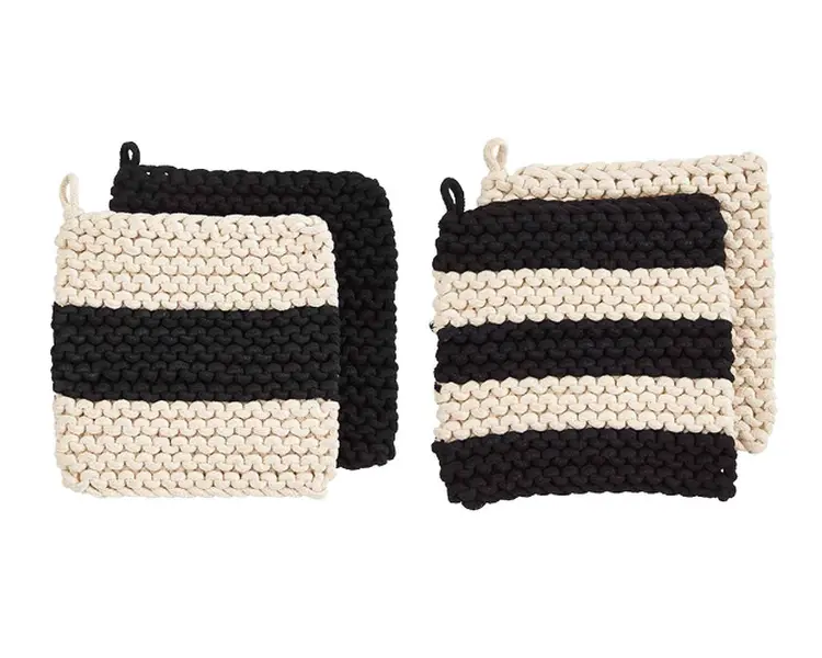 Stripe Crochet Pot Holders