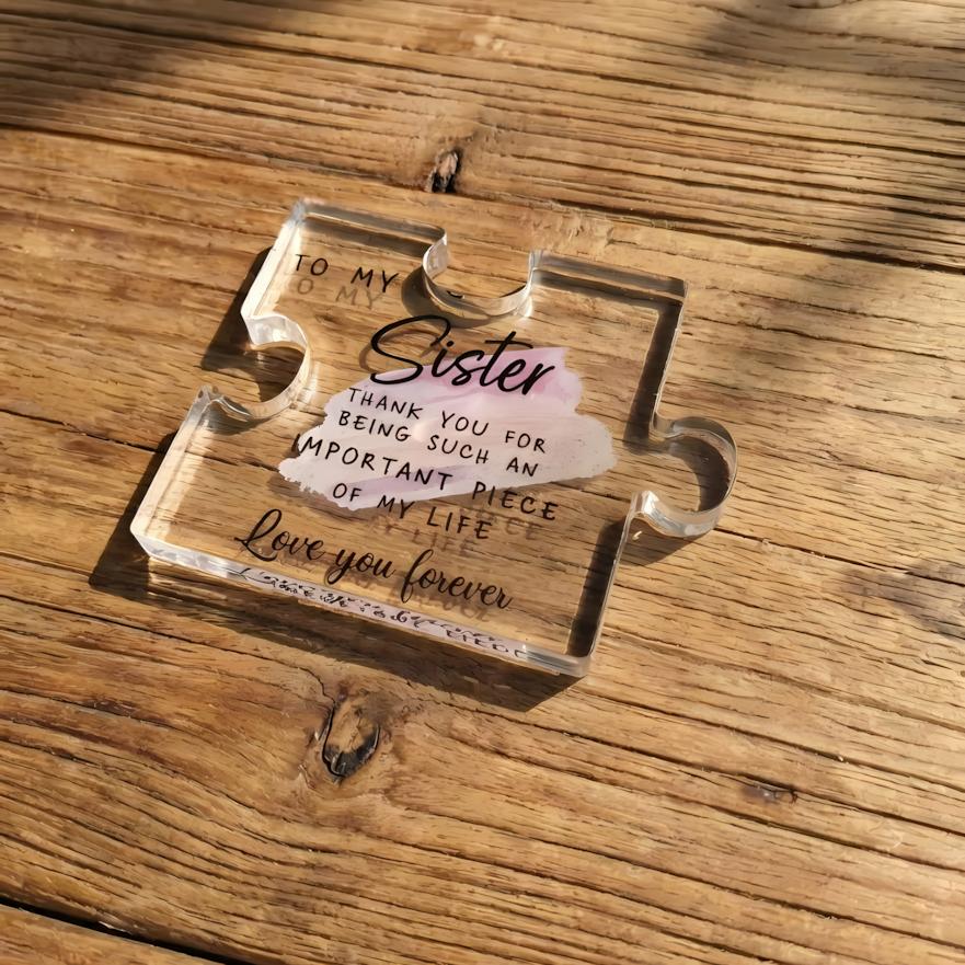 Acrylic Puzzle Plaque for Sisters, Heartfelt Friendship Keepsake, Photo Prop Decor for Best Friends, Thoughtful Gift for Birthdays, Weddings & Holiday Season