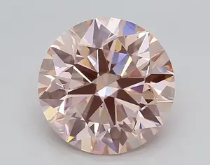 3.04 Carat Round Cut Fancy Pink
