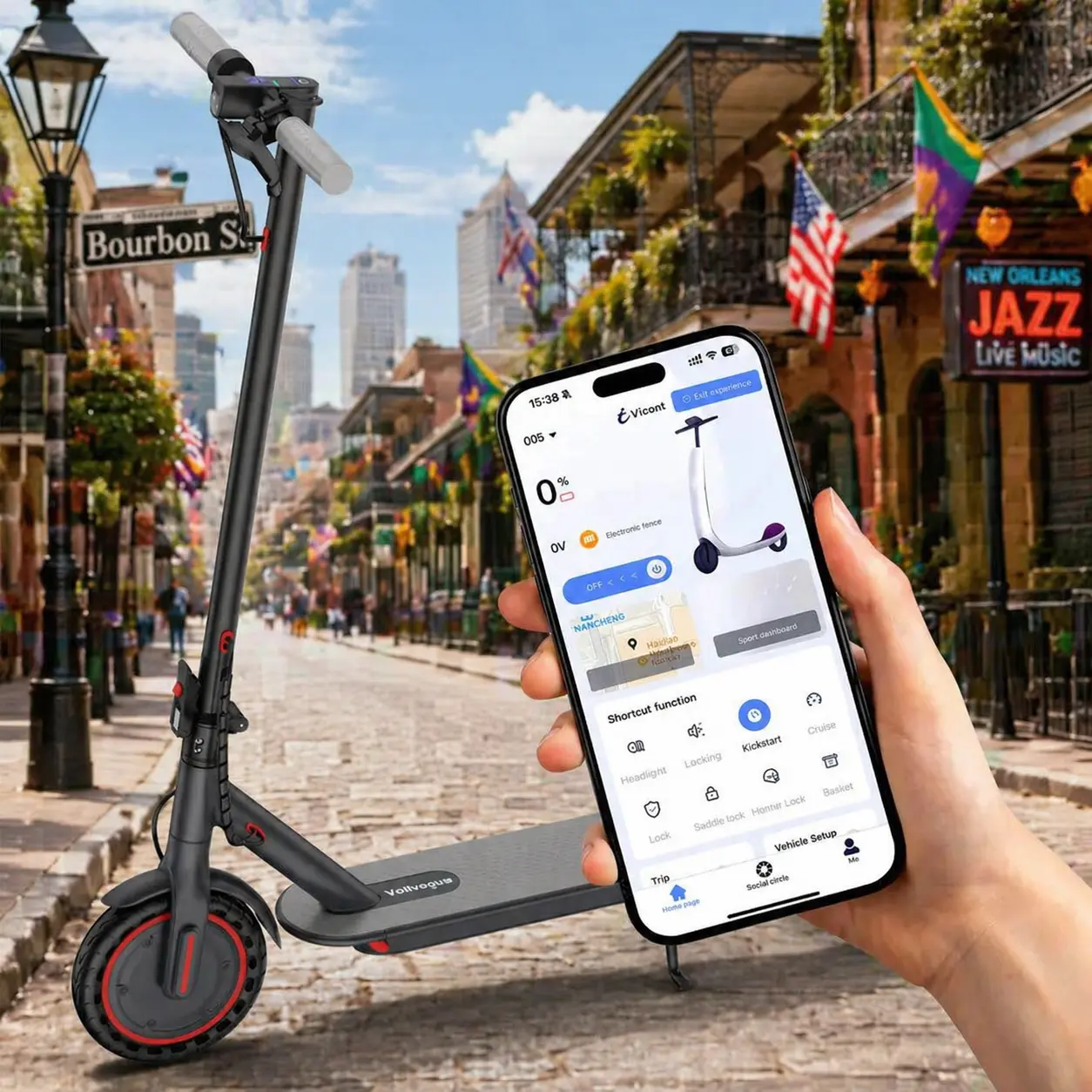 Ladped Electric Scooter-350W Motor, 19 MPH, 16-MileRange, Foldable, App-Controlled, 8.5" Puncture-Proof Tires.SummerWins,Father's Day Gife