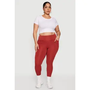 Plus Size High Waisted Cell Phone Pocket Leggings