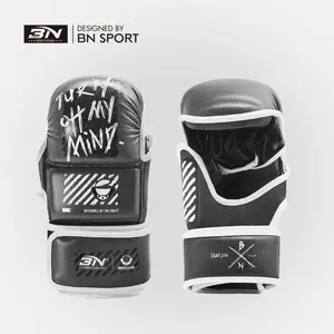 BN Customized White Thickened Boxing Gloves - Professional Training Gloves for Boxing, Muay Thai, and Combat Sandbag Use