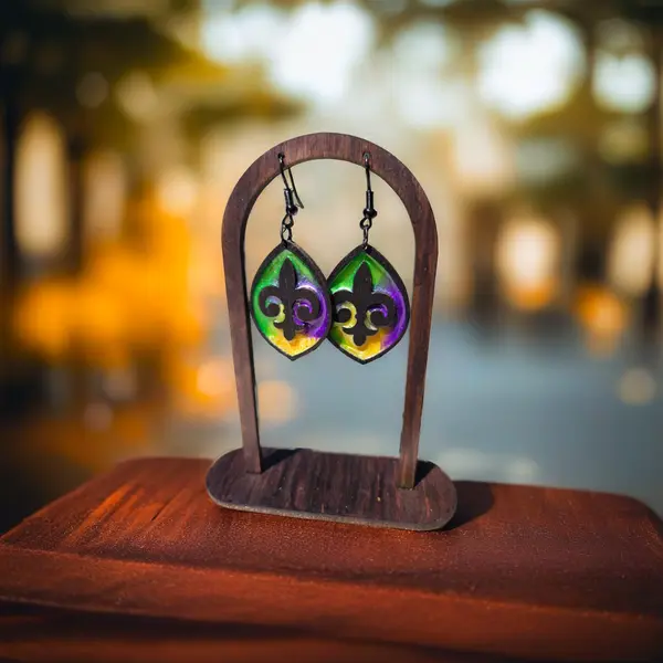 Fat Tuesday Stained Glass Earrings by Decatur Studio