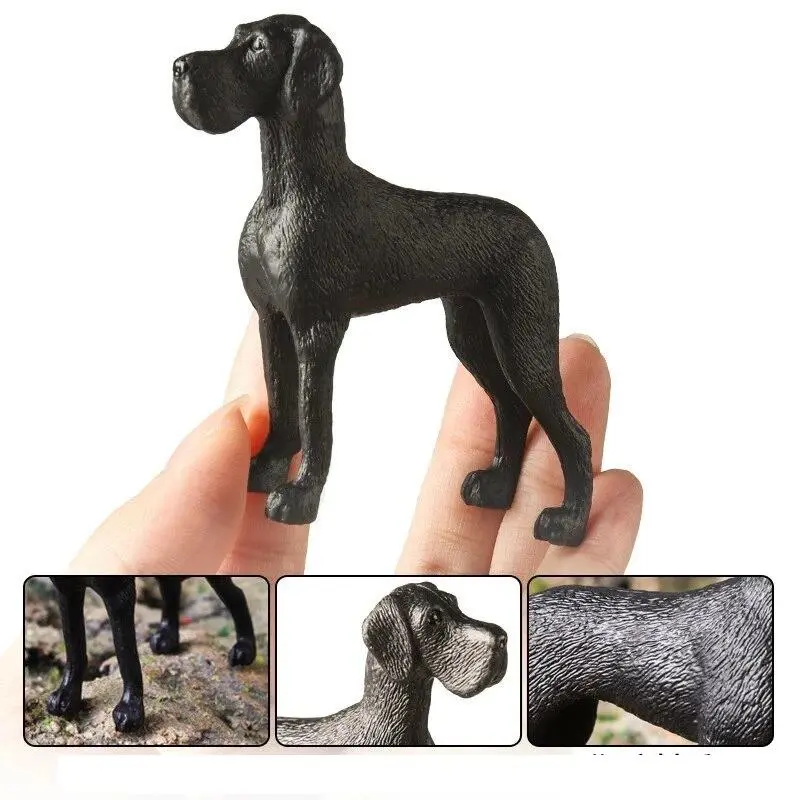‌Realistic Great Dane Dog ornament Desk Model Lifelike Pet puppy Home Decor Statue Figurine