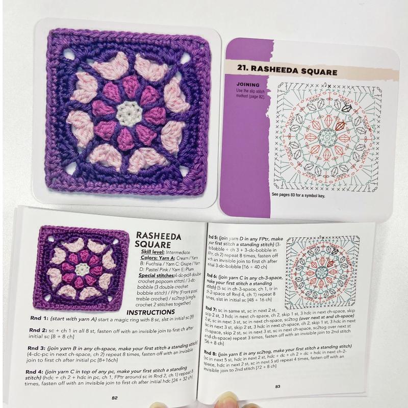 【Upgraded version】The Granny Square Card Deck - 50 Mix & Match Designs, Crochet Kit for Beginners,Crochet Granny Squares Book, Crochet Kit for Beginners，The Granny Square Card Deck