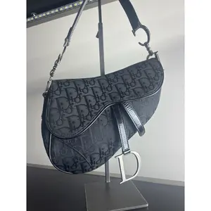 Pre-owned jacquard canvas Shoulder Bags Dior Oblique Saddle Bag
