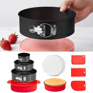 4 7 9 Inch Springform Pan Set Springform Pan Cheesecake Pan Leakproof Cheesecake Pan, Nonstick Spring Form Pan and 50Pcs Parchment for Baking in Water Bath