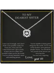 To My Dearest Sister Jumping Heart Pendant Necklace with Card and Gift Box Packaging, Exquisite Jewelry Gift, Sister Birthday Gift, Christmas Gift, Mother's Day Gift