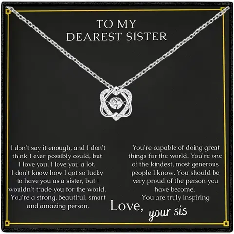 To My Dearest Sister Jumping Heart Pendant Necklace with Card and Gift Box Packaging, Hearts Pendant Necklace, Exquisite Jewelry Gift, Sister Birthday Gift, Christmas Gift, Mother's Day Gift, Heart Design Jewelry