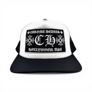 Chrome Hearts Hollywood Exclusive CH Patch Trucker Hat White Black