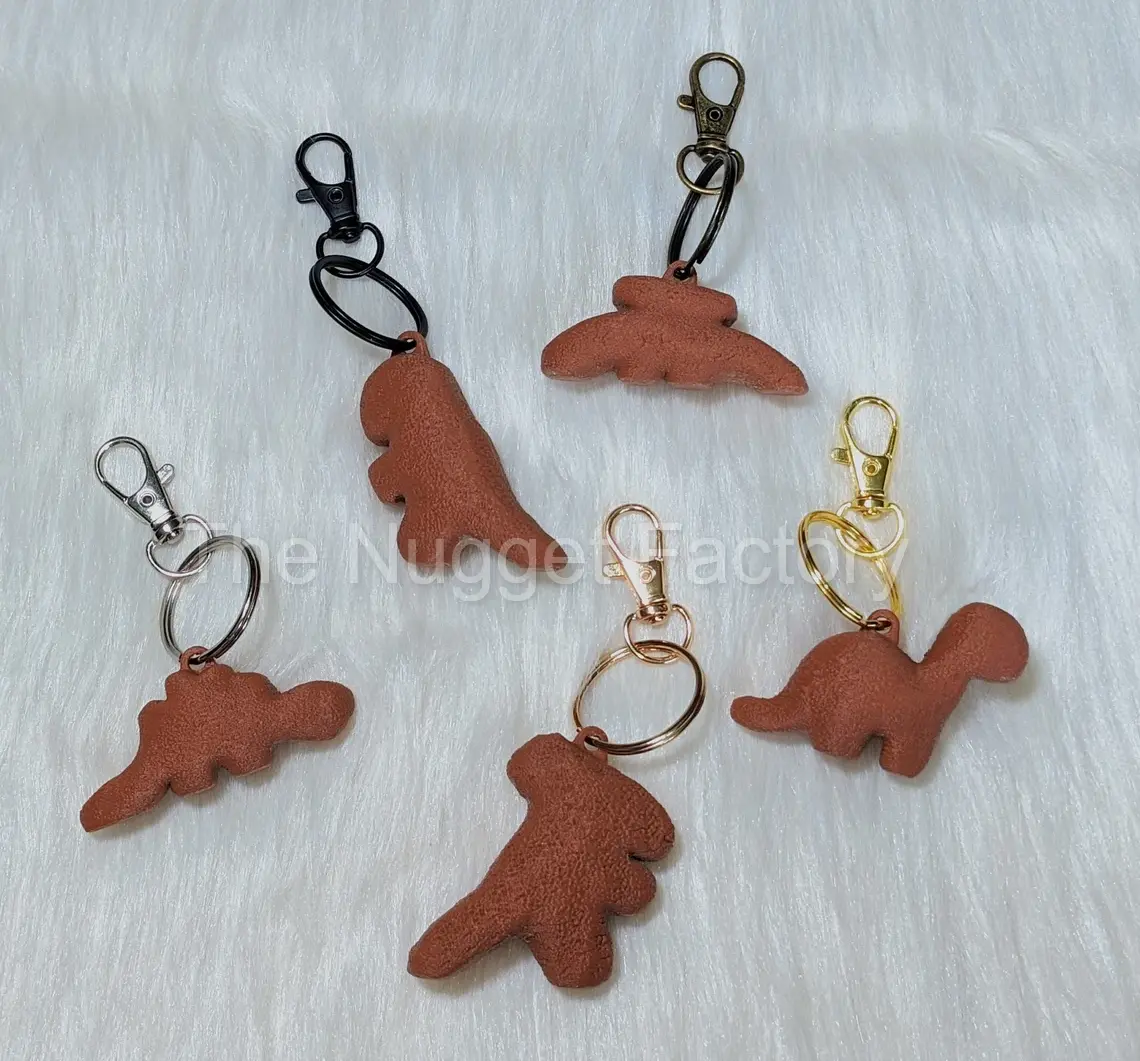 Dino Nugget Keychain, Dinosaur Nugget Trinket, Mini Food Keychain, Dino Nug Pendant, Mini Dino Nugget, Wallet and Handbag accessory, Small Gift, Charm