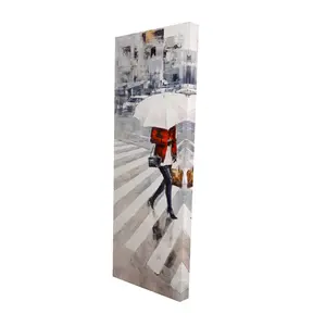 212 MAIN High-Def Print Wall Art - Vibrant Artistic Woman with Umbrella Street Scene, 16x48 in. Bedroom Home Wall Decor Poster, Decoration